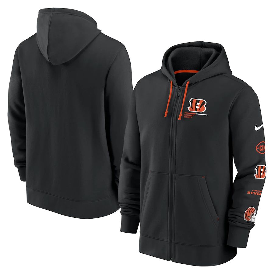 Men Cincinnati Bengals nike black surrey full zip hoodie->detroit lions->NFL Jersey